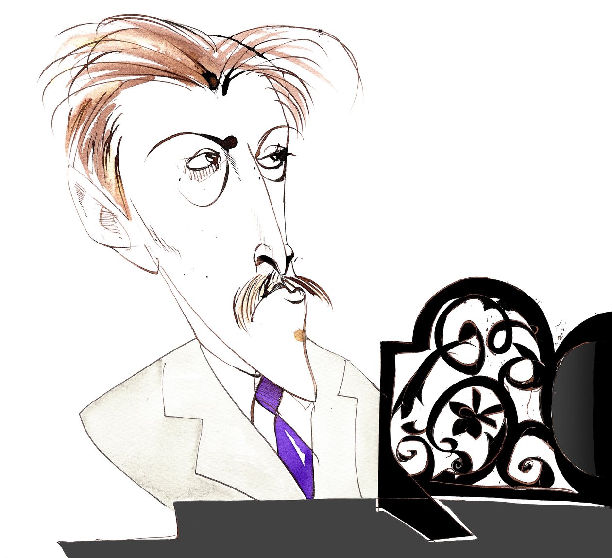 Arthur Bliss - anglický skladatel a dirigent (1891-1975); karikatura od Neale Osborne