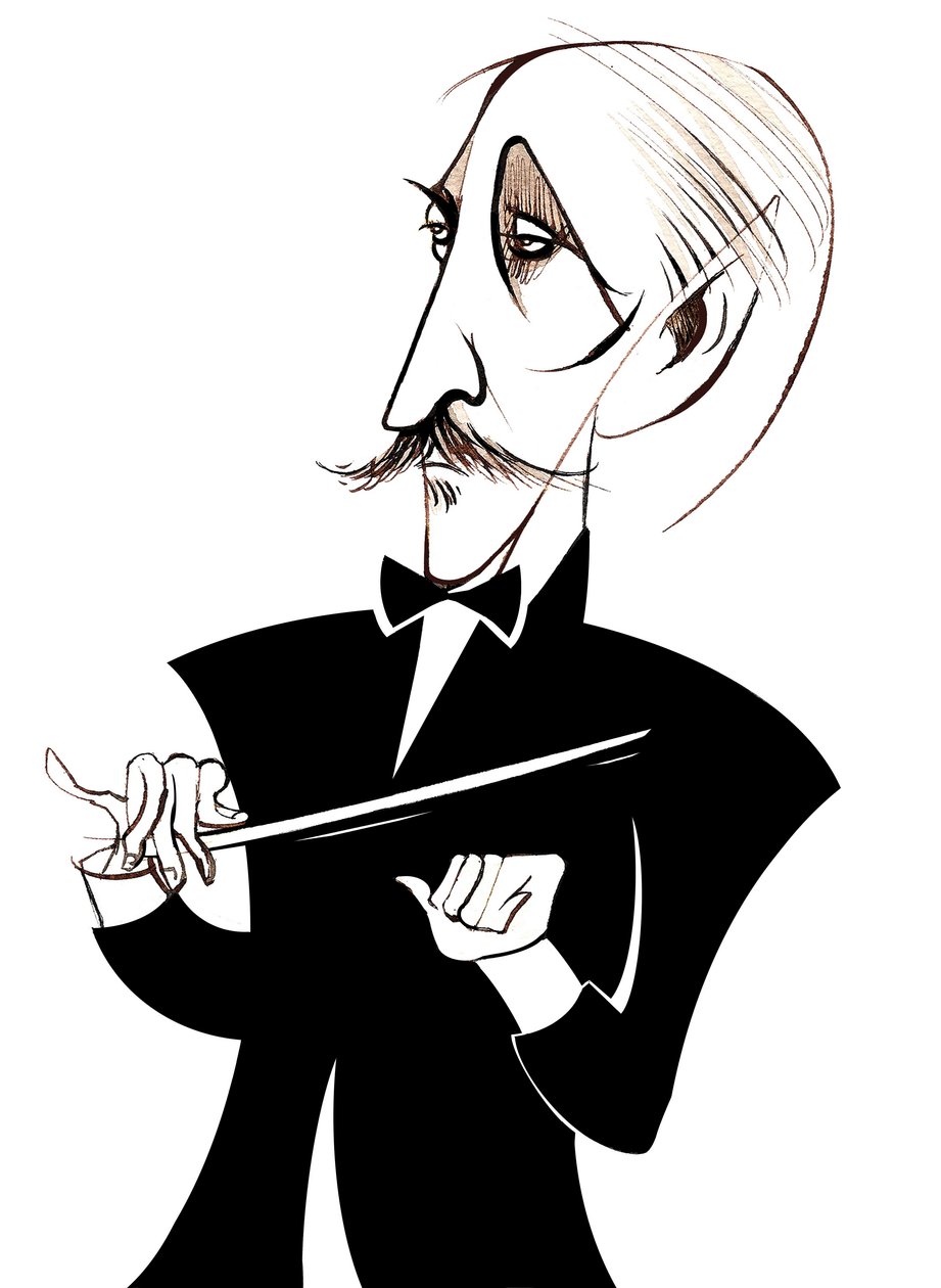 Arturo Toscanini, italský dirigent, (1867 - 1957) karikatura od Neale Osborne