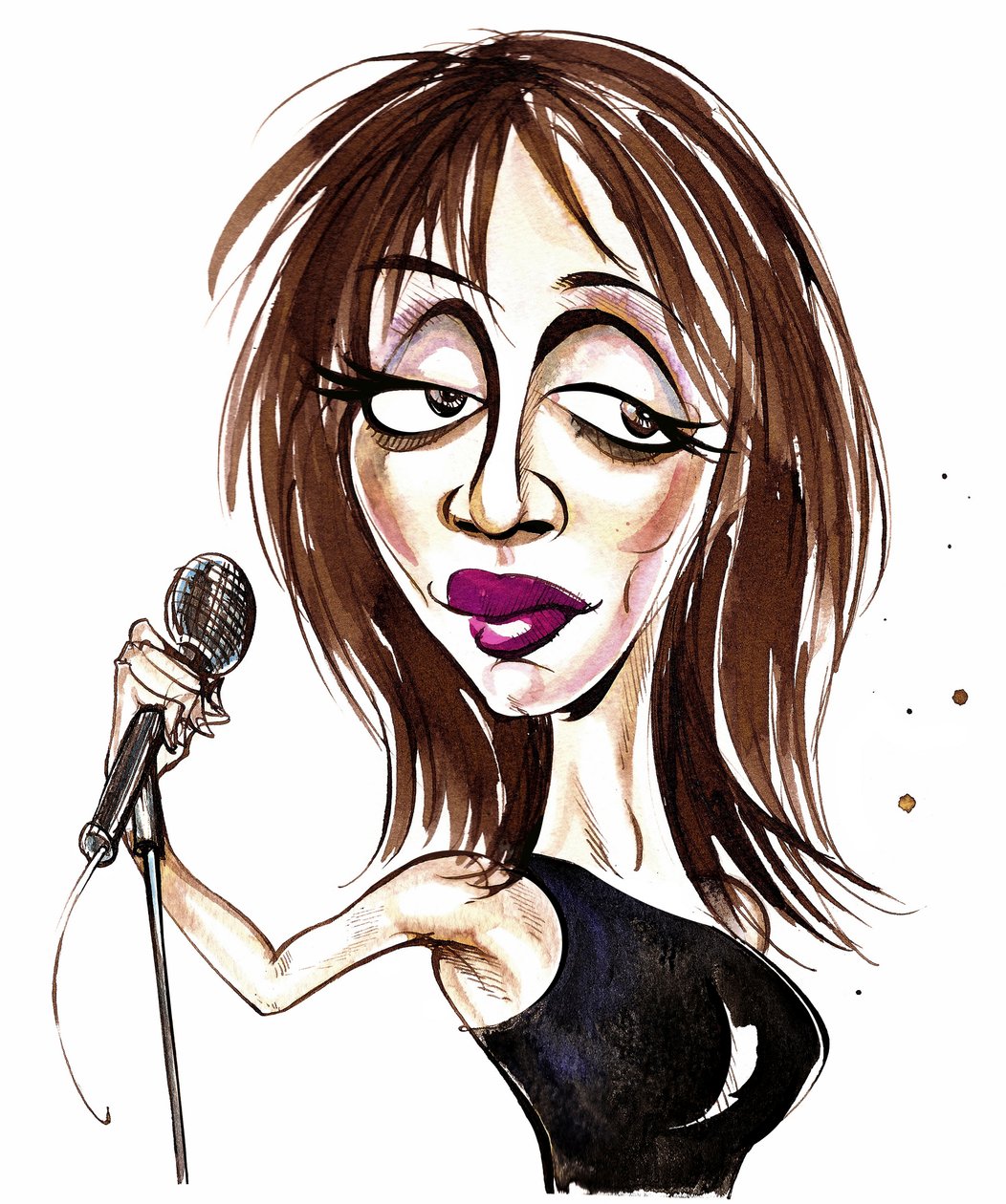 Beverley Knight - barevná karikatura od Neale Osborne