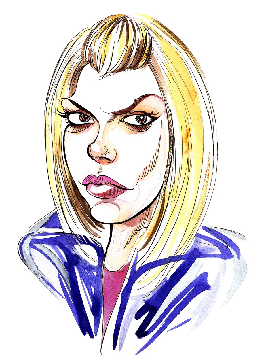 Billie Piper jako asistentka Doctor Who Rose Tyler v seriálu BBC od Neale Osborne