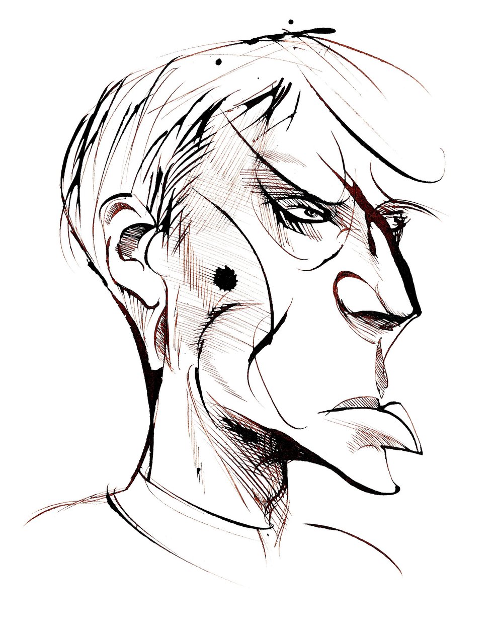 Boris Pasternak , ruský básník a prozaik (1890-1960), sépiová karikatura od Neale Osborne