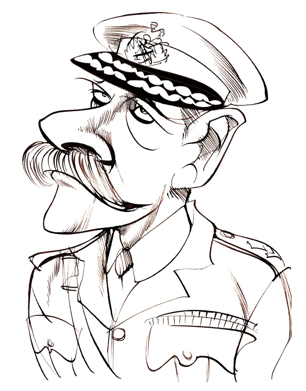 britský polní maršál, první hrabě Haig z Bernersyde (1861-1928); karikatura v uniformě od Neale Osborne