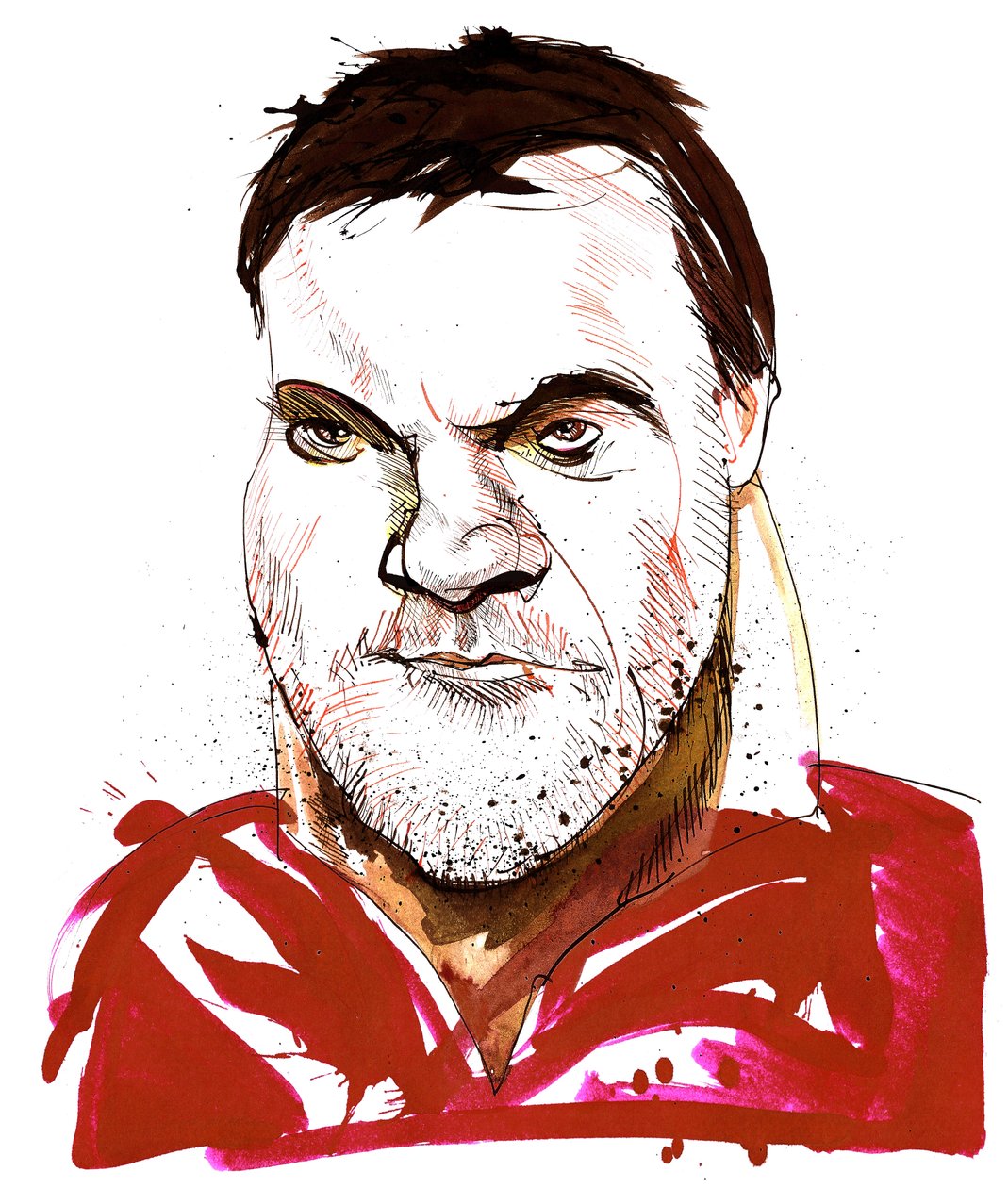 Bryn Terfel - karikatura velšského basbarytonisty (nar. 1965) od Neale Osborne