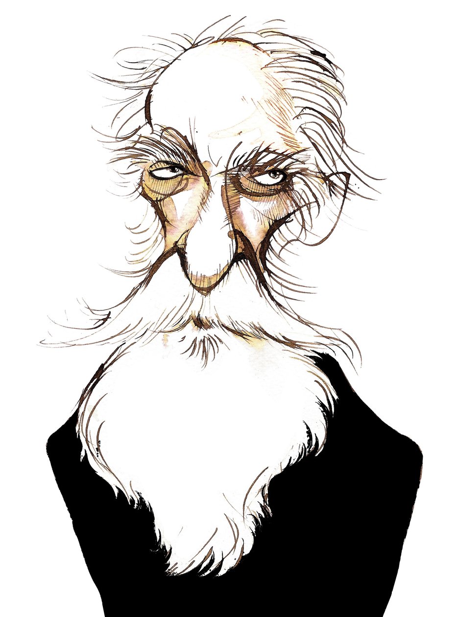 Charles Koechlin, francouzský skladatel a spisovatel o hudbě, (1867 - 1950) karikatura od Neale Osborne