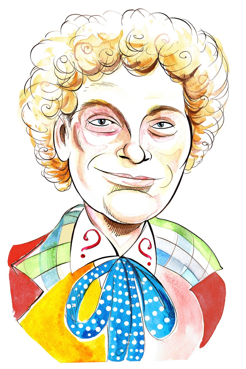 Colin Baker jako Doctor Who ve stejnojmenném seriálu BBC od Neale Osborne