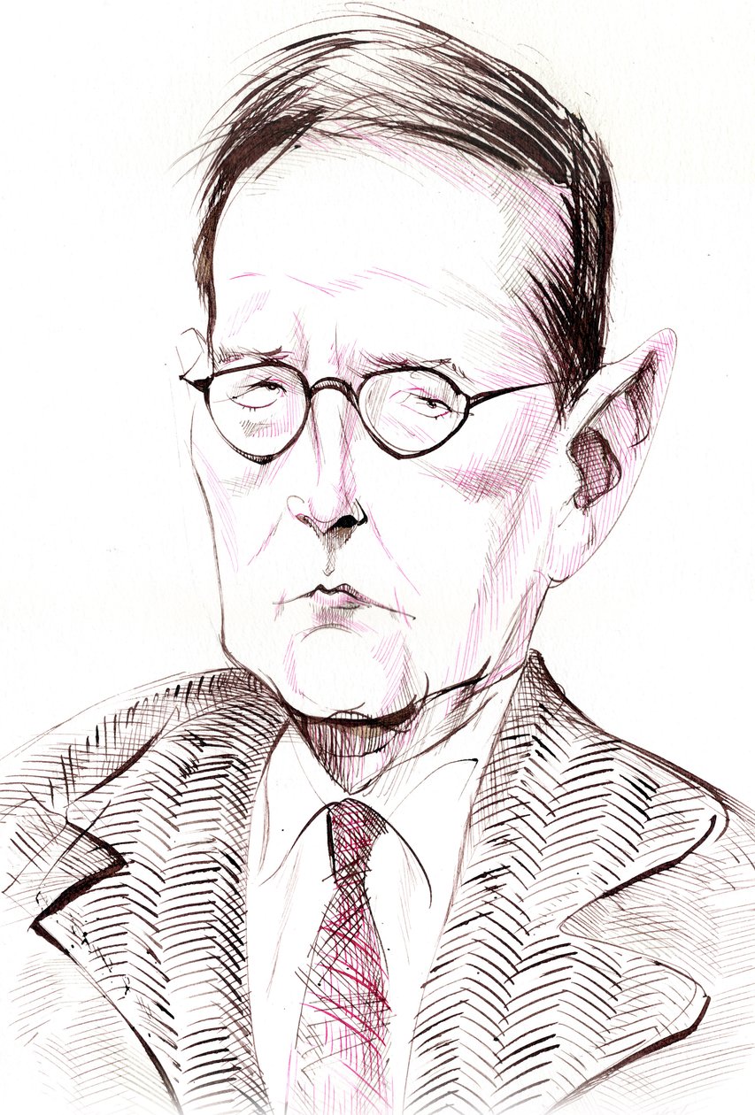 Dmitrij Šostakovič - karikatura ruského skladatele od Neale Osborne