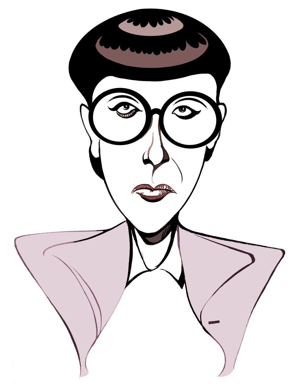 Edith Head Americká kostýmní výtvarnice (1907 - 1981), karikatura s brýlemi od Neale Osborne