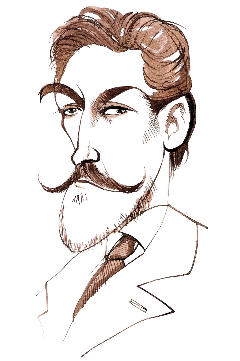 Felix Weingartner , rakouský dirigent a skladatel, (1863 - 1942), karikatura od Neale Osborne