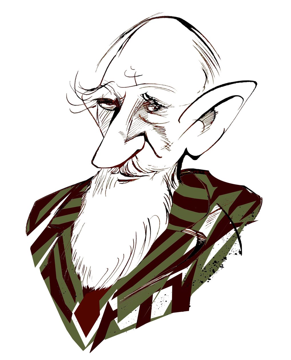 George Bernard Shaw, irský dramatik barevná karikatura od Neale Osborne
