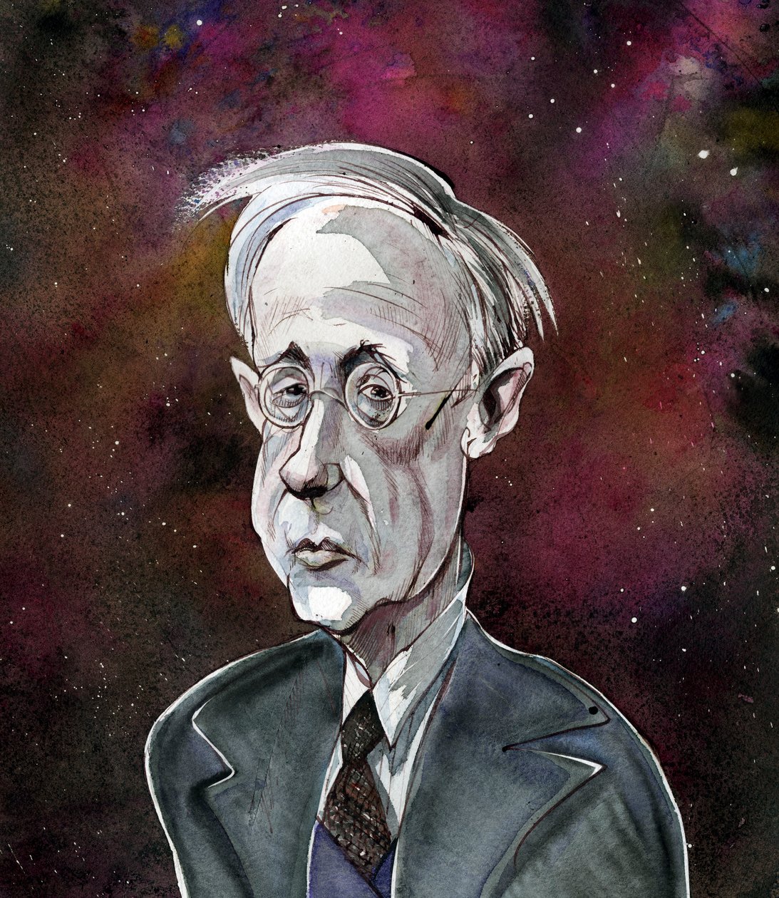 Gustav Holst - karikatura anglického skladatele od Neale Osborne