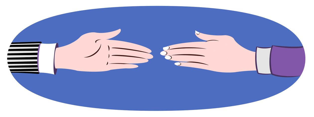 Handshake - ilustrace od Neale Osborne