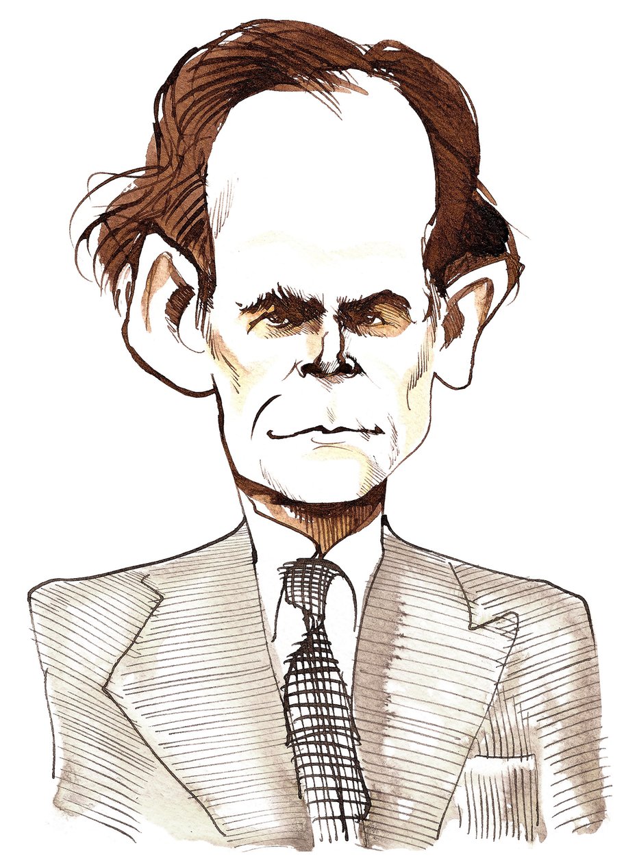Humphrey Searle (anglický skladatel, 1915-82) inkoustová karikatura od Neale Osborne