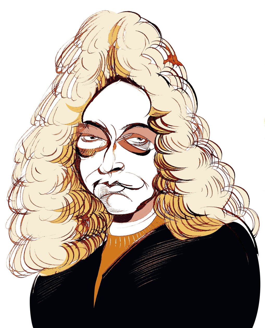 Johann Joseph Fux, rakouský skladatel barevná karikatura od Neale Osborne