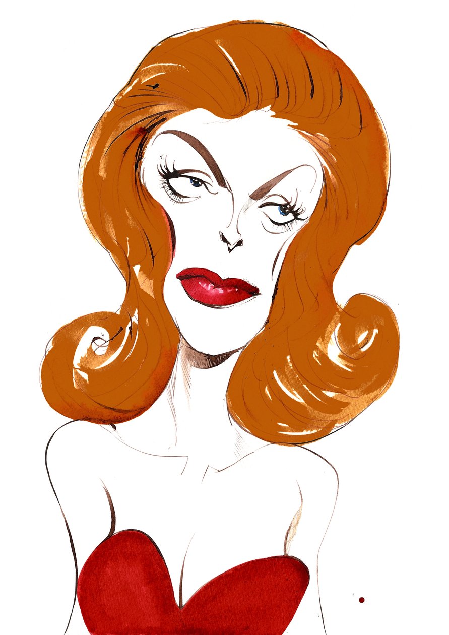 Julie London americká zpěvačka a herečka (1926-2000); barevná karikatura, 2015 od Neale Osborne