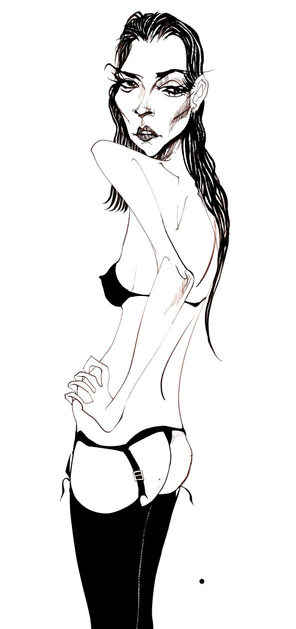 Kate Moss - karikatura anglické modelky, narozena 1974 od Neale Osborne