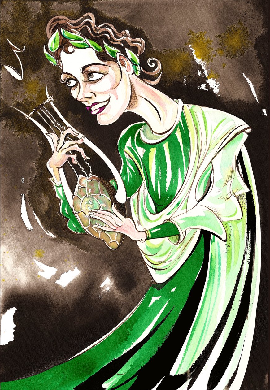 Kathleen Ferrier - barevná karikatura Orfea z opery Orfeus a Euridika od Christopha Glucka (německý skladatel, 1714-17 87) z roku 1762. od Neale Osborne