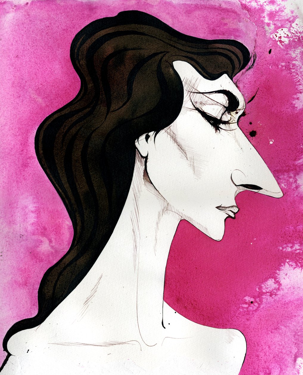 Maria Callas - karikatura řecké operní zpěvačky narozené v Americe (soprán) od Neale Osborne