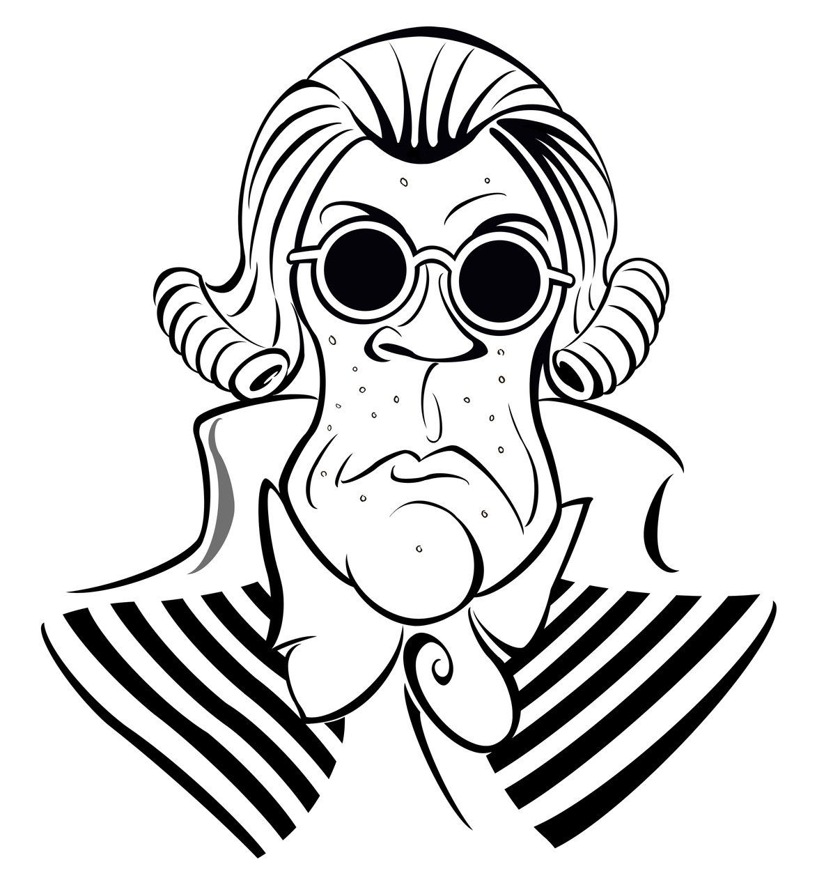 Maximilien Robespierre, 2019 (inkoust a digitální) od Neale Osborne