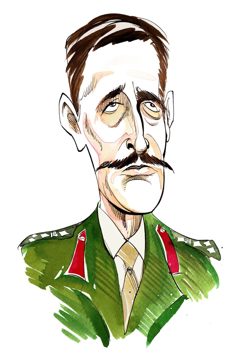 Nicholas Courtenay - karikatura anglického herce, 1929 - 2011 od Neale Osborne