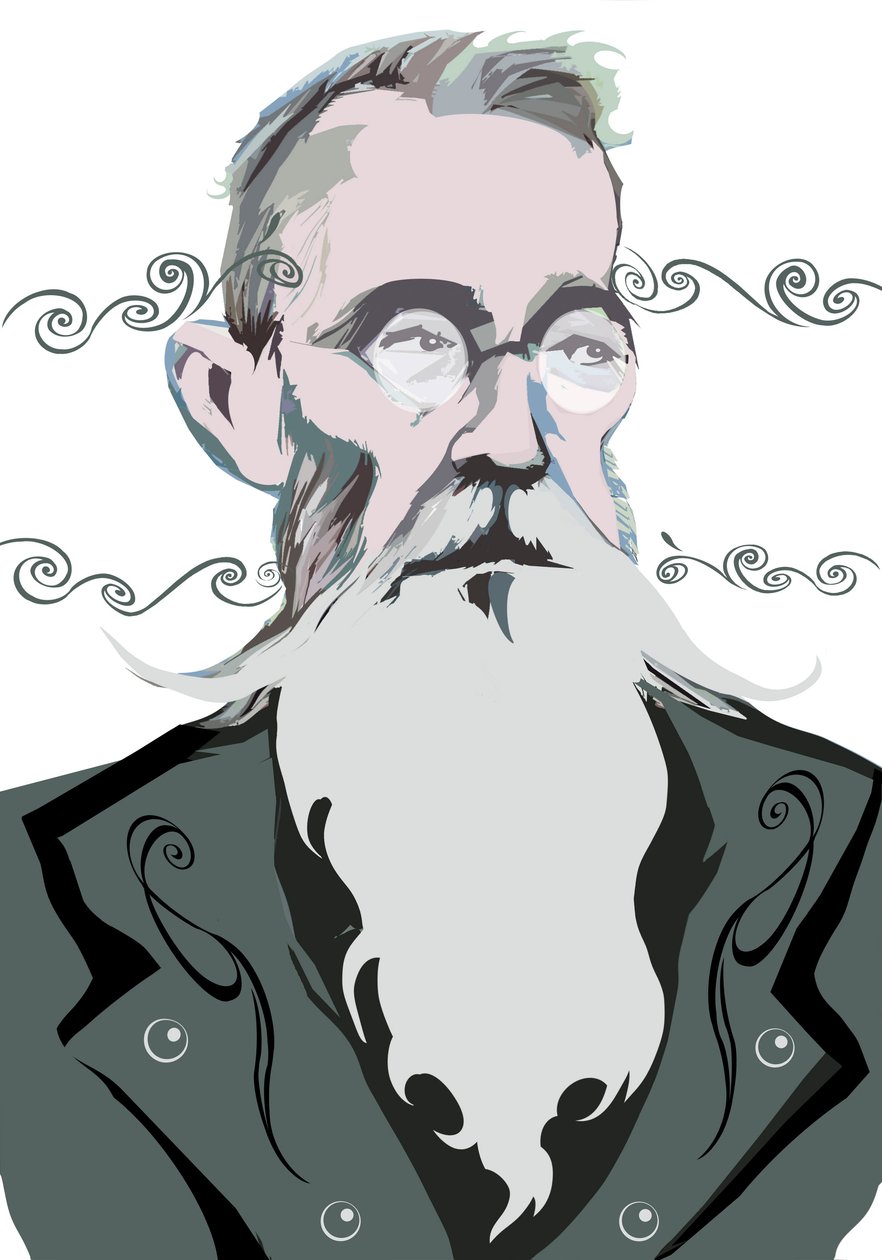 Nikolaj Rimskij-Korsakov ruský skladatel (1844-1908), barevná grafická verze obrázku souboru, 20062010 Neale Osborne od Neale Osborne