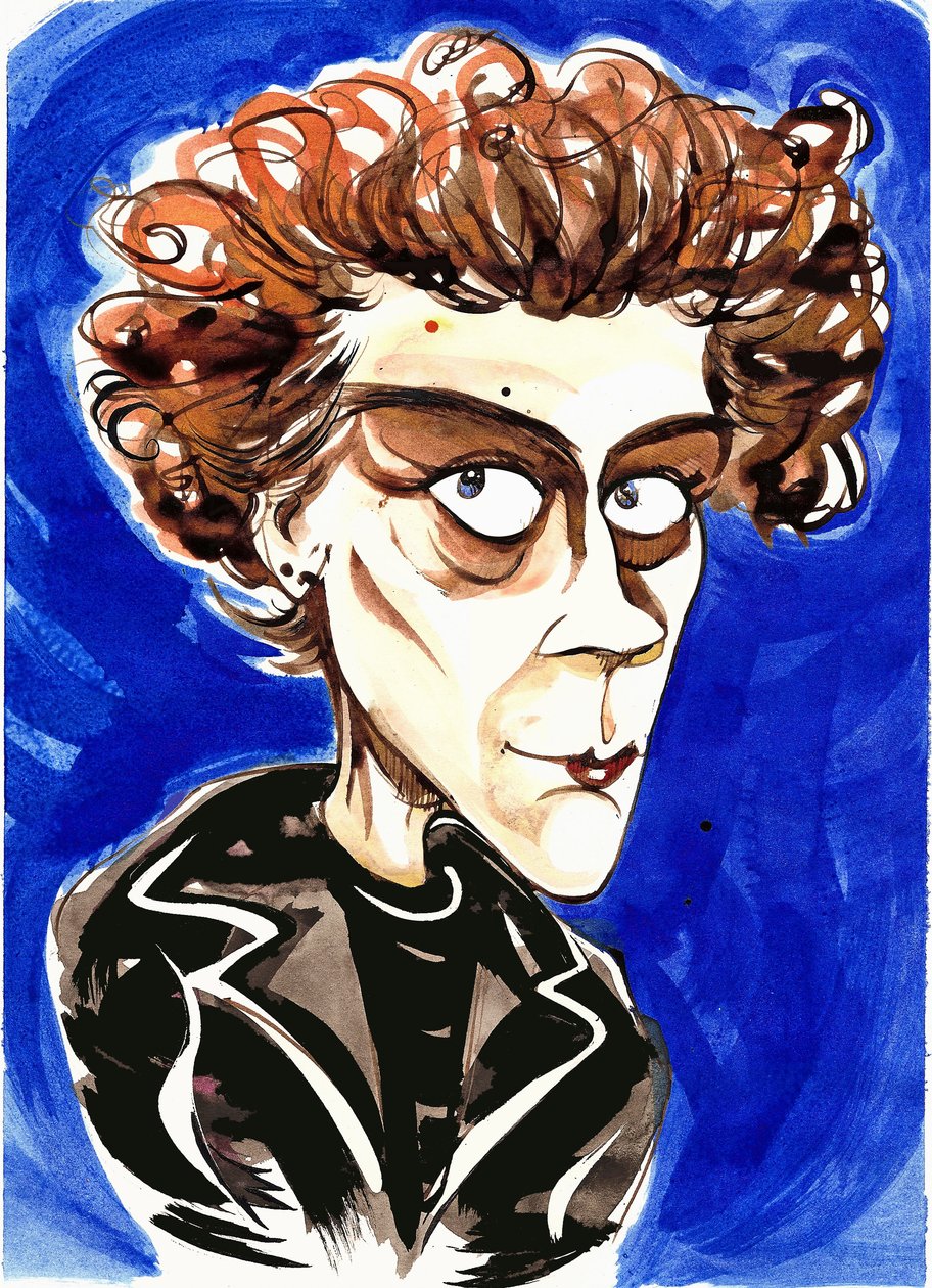 Olga Neuwirth - karikatura rakouského skladatele (narozena 1968) od Neale Osborne