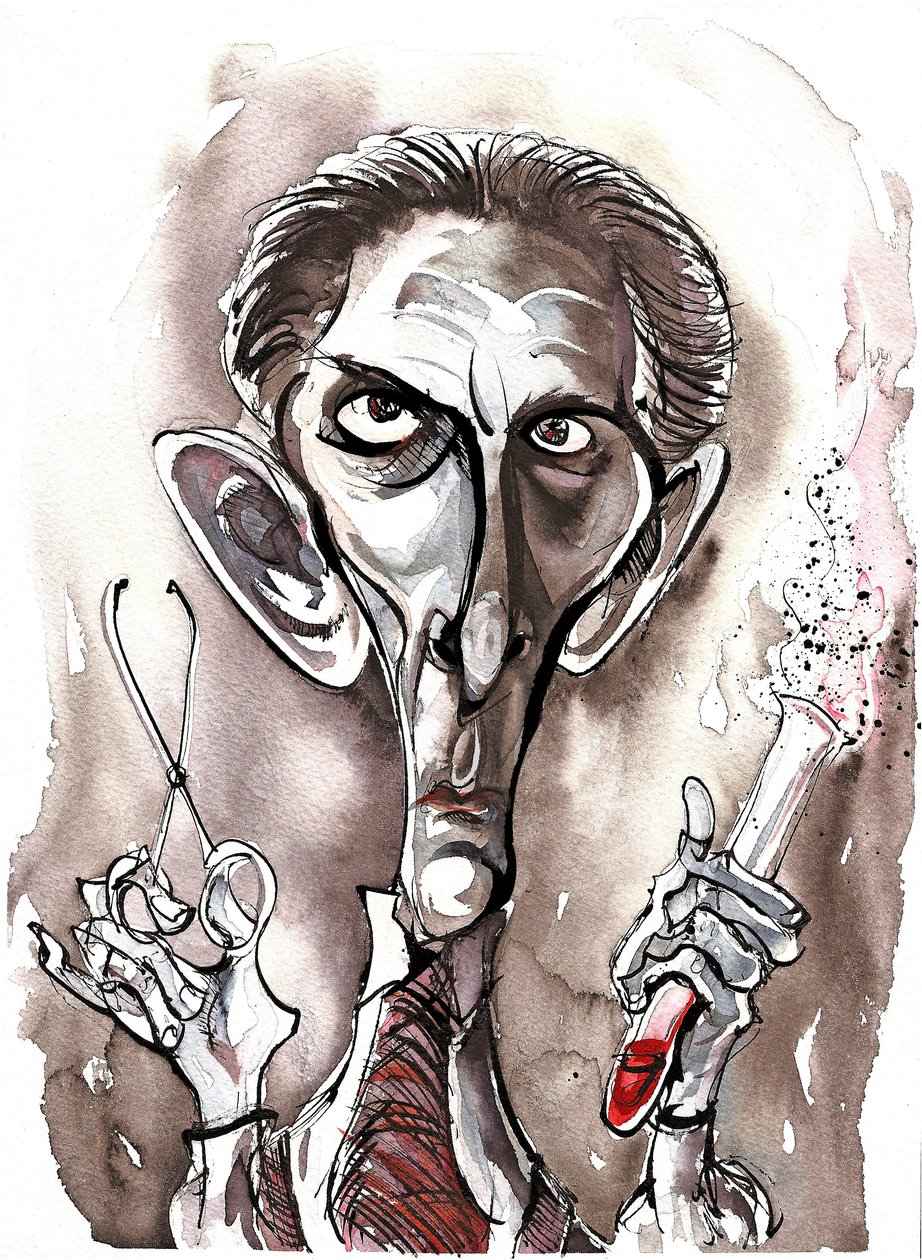 Peter Cushing - karikatura od Neale Osborne
