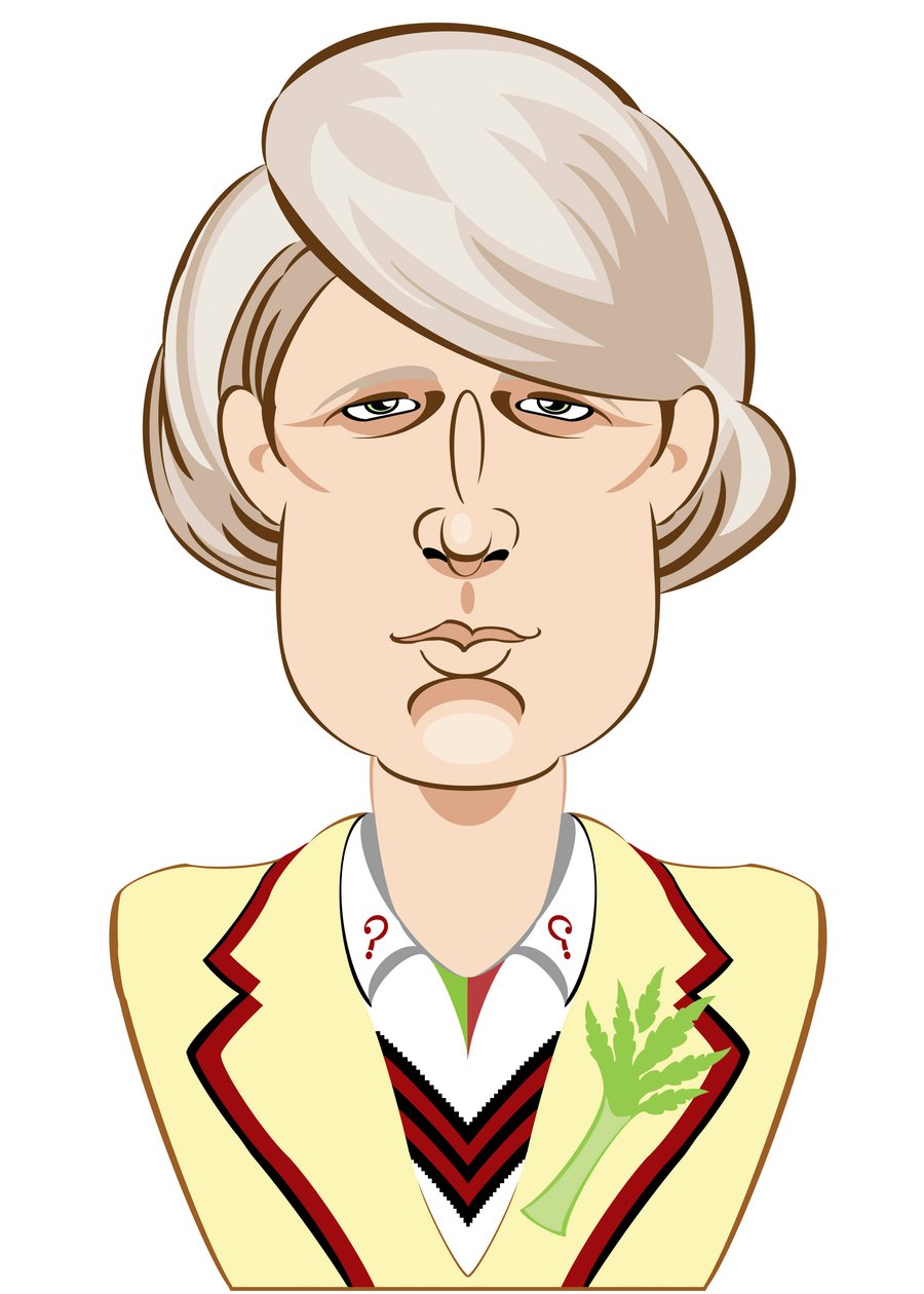 Peter Davison jako Doctor Who - karikatura od Neale Osborne