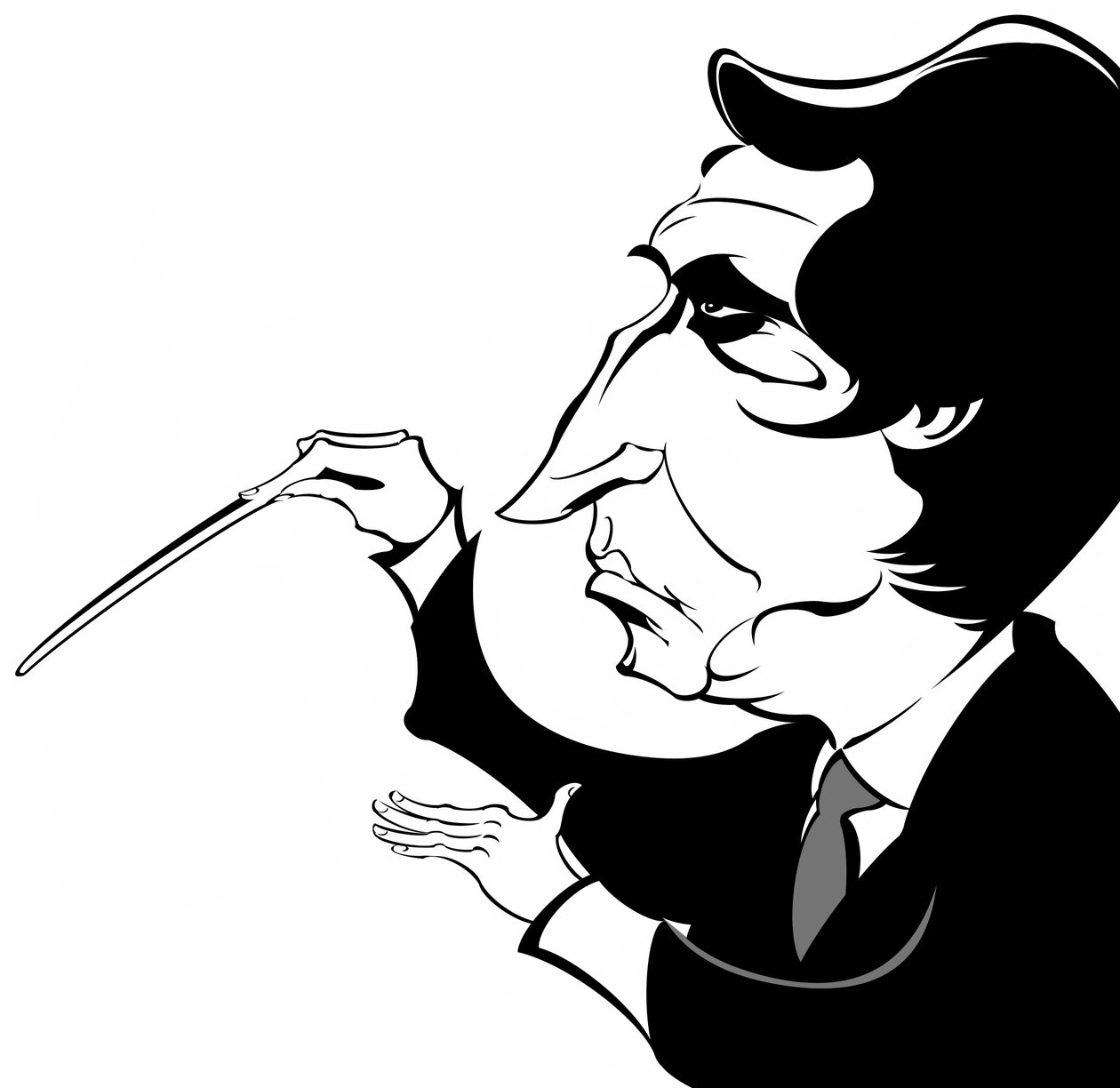 Riccardo Muti - karikatura italského dirigenta od Neale Osborne