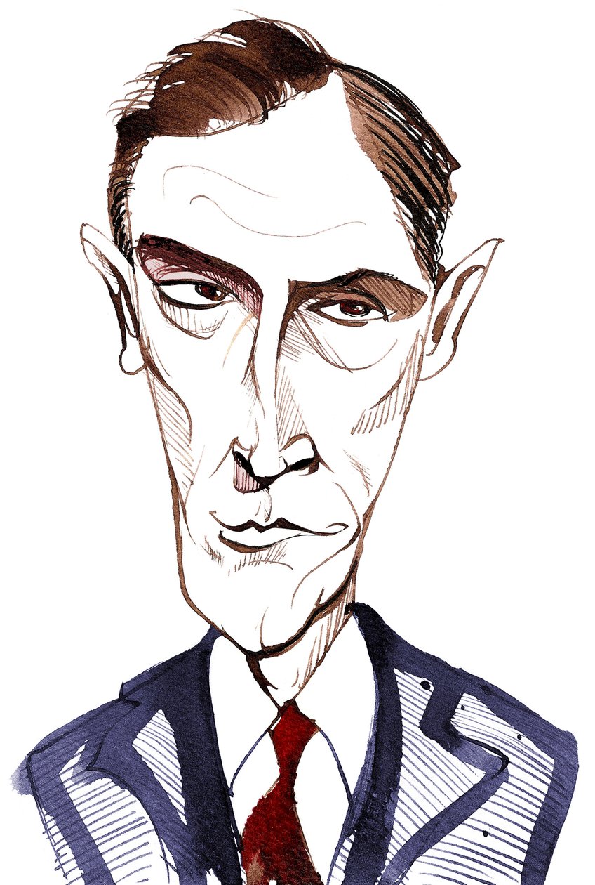 Rob Brydon, velšský komediální herec, moderátor, televizní moderátor a imitátor; karikatura od Neale Osborne