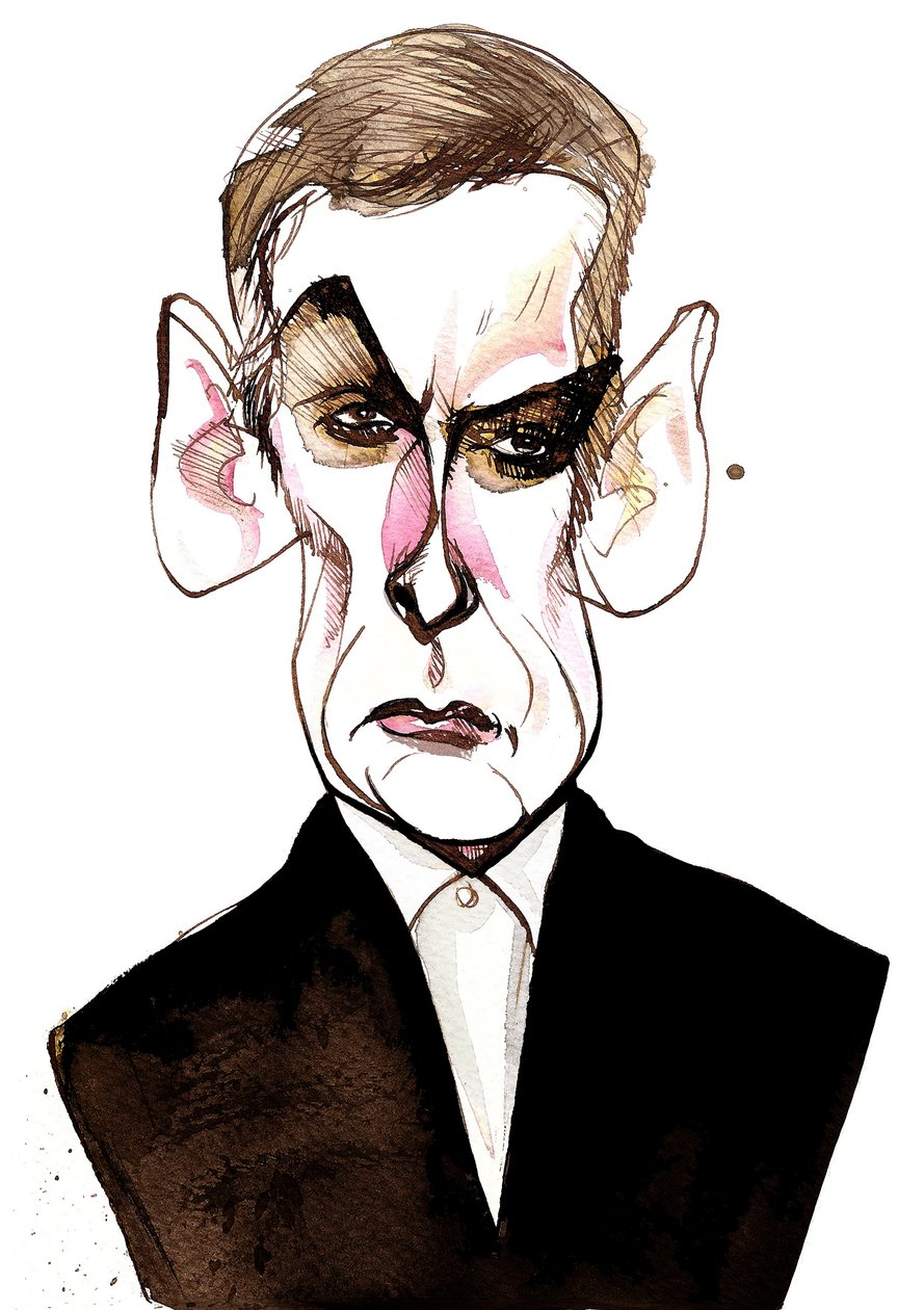 skotský herec a filmový režisér Peter Capaldi (narozen 1958); karikatura od Neale Osborne