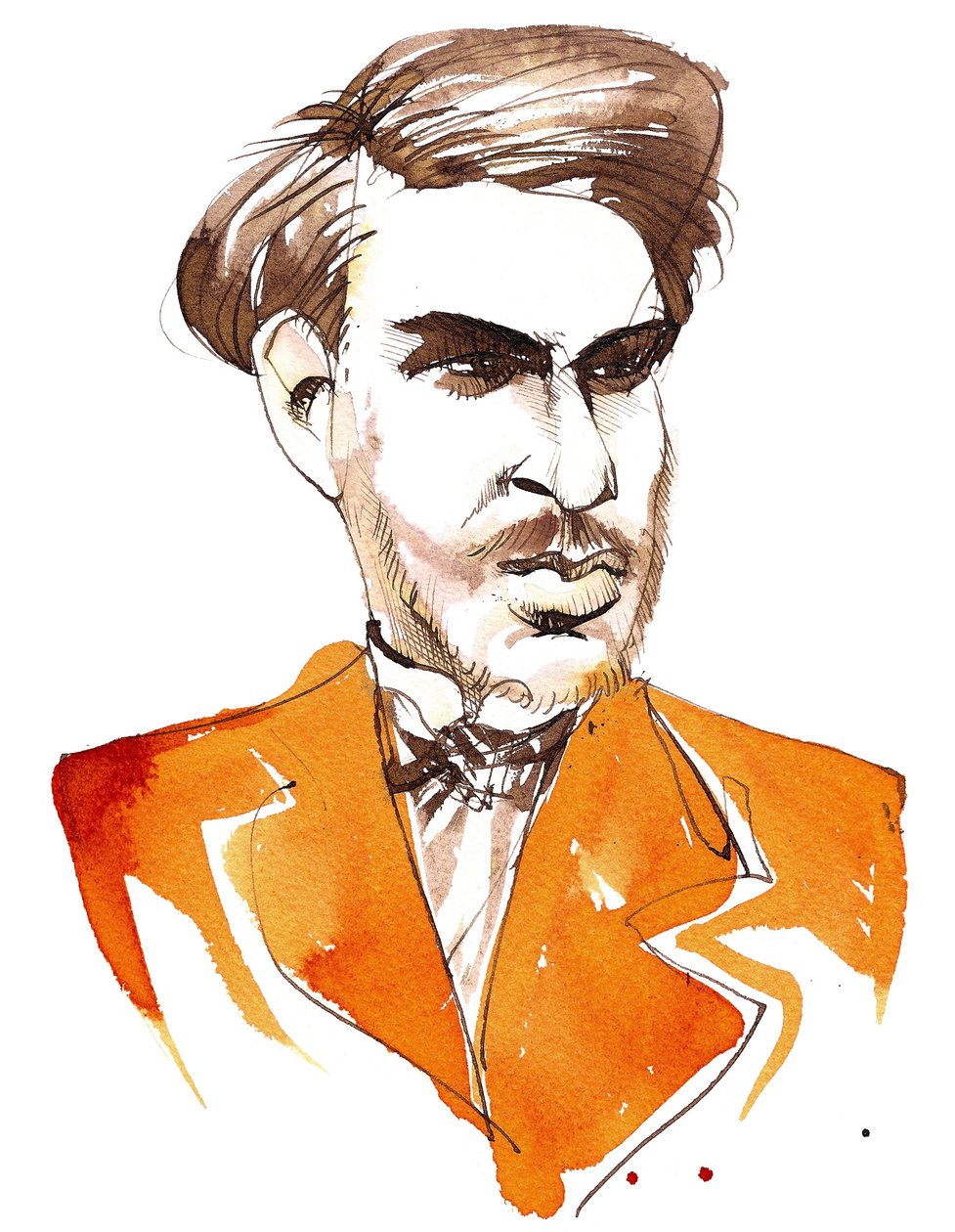 Sergej Tanějev (ruský hudební skladatel, 1856-1915) na karikatuře v mládí od Neale Osborne