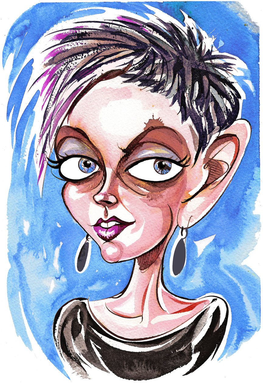 Tansy Davies - karikatura od Neale Osborne