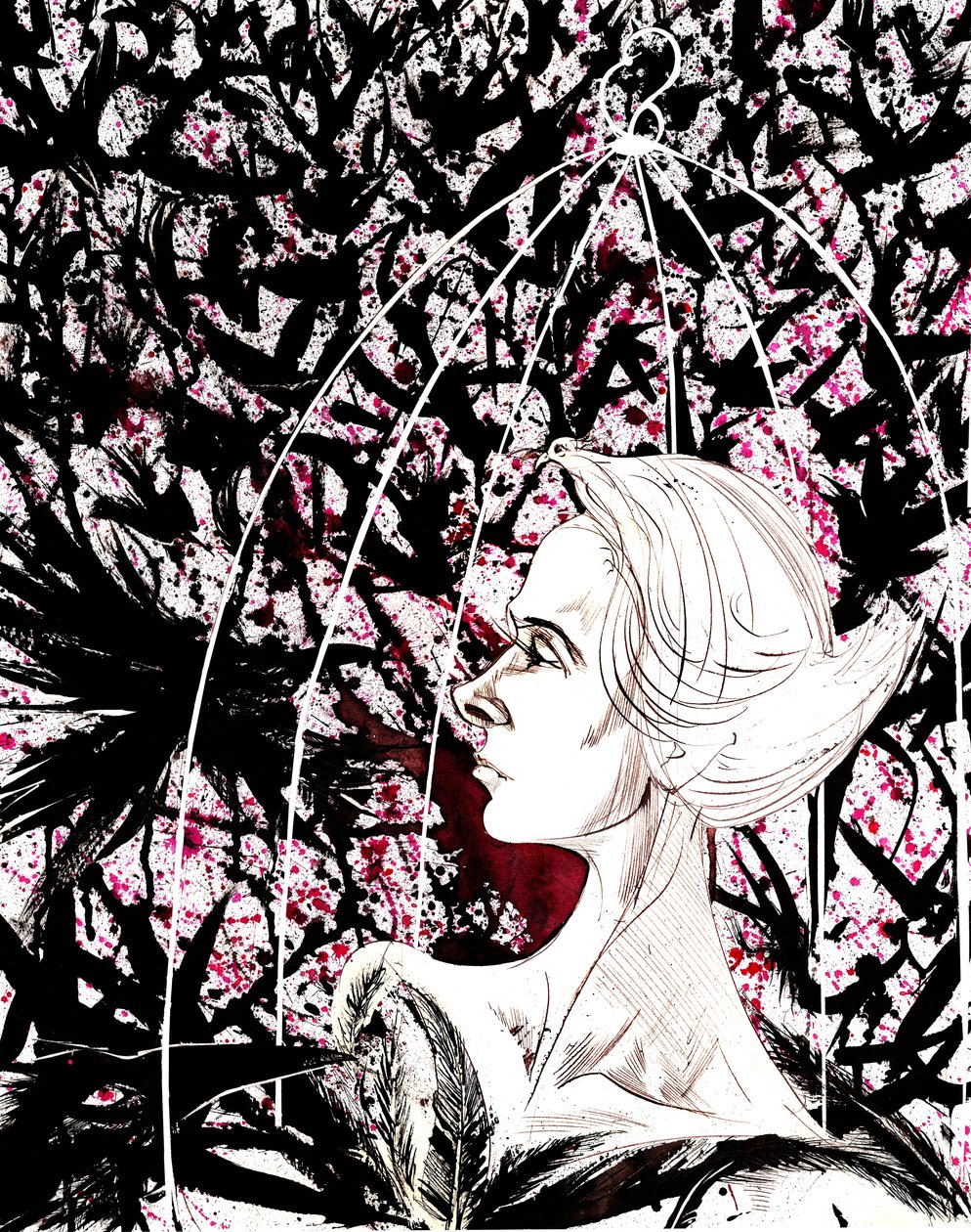 Tippi Hedren - karikatura americké herečky, narozena 1935 od Neale Osborne