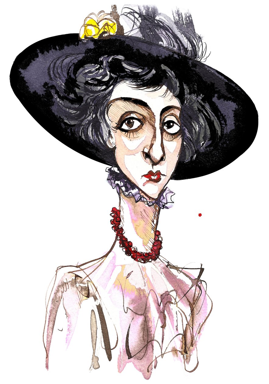 Victoria Mary Vita Sackville-West anglická básnířka a spisovatelka (1892-1962); karikatura od Neale Osborne