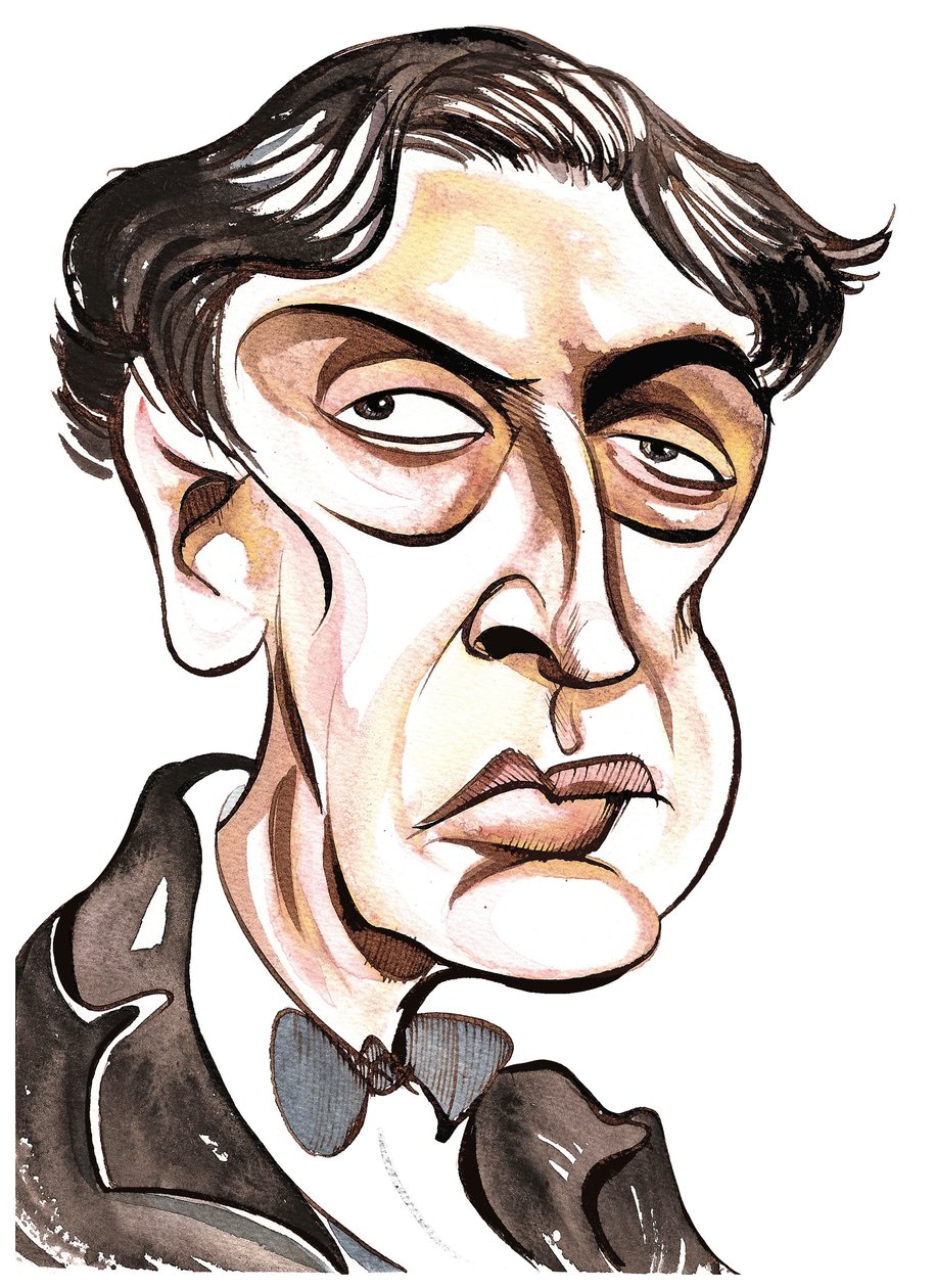 Alban Berg - barevná karikatura od Neale Osborne