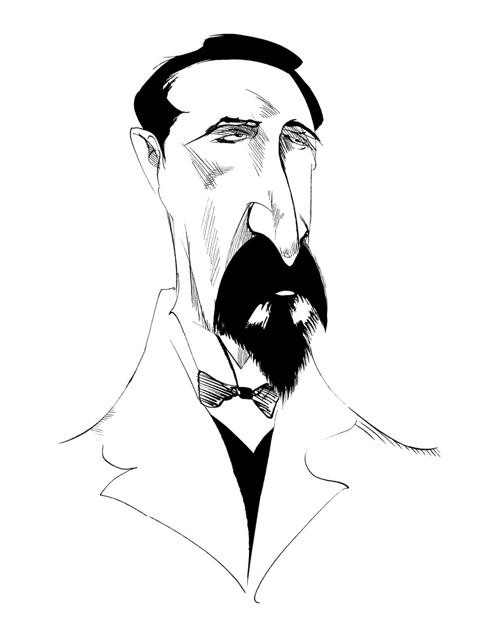 Alexander Borodin, ruský skladatel, černobílá karikatura, 2010 Neale Osborne od Neale Osborne