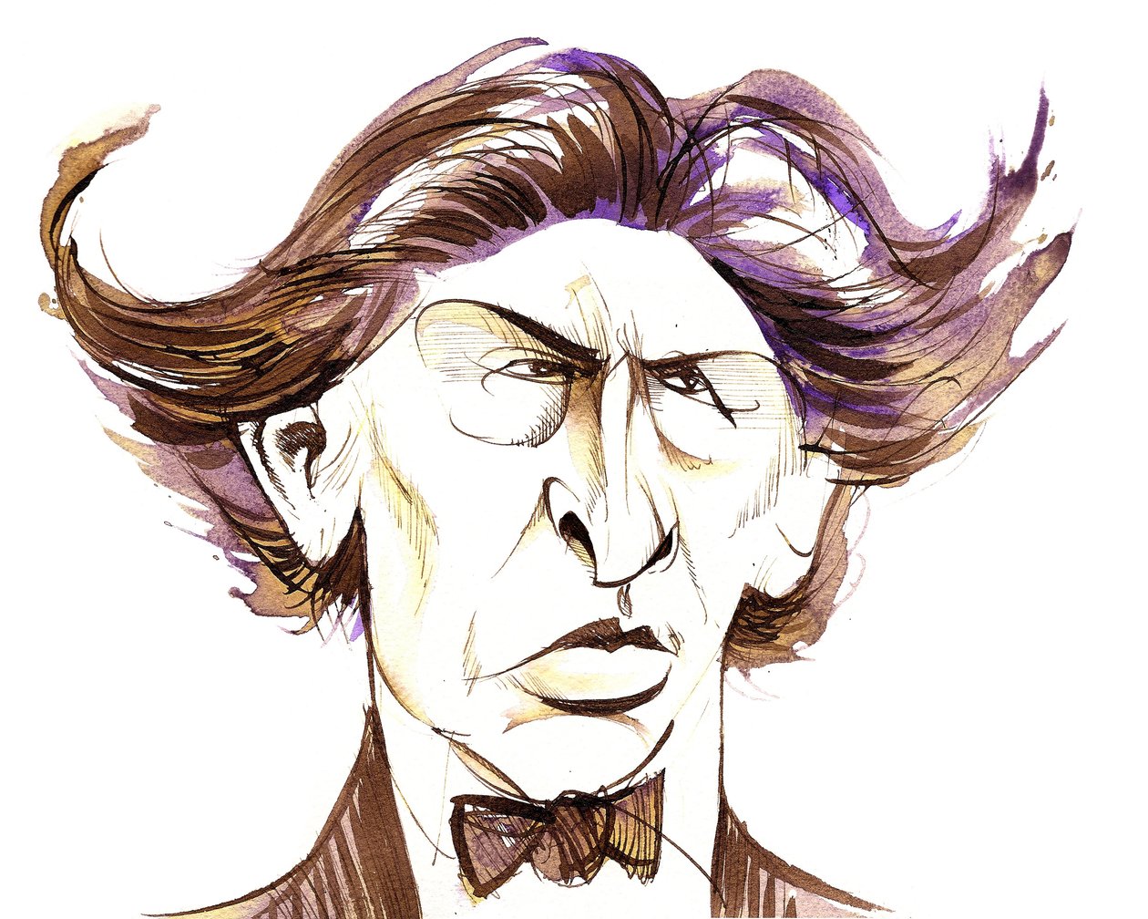 Ferruccio Busoni - barevná karikatura od Neale Osborne
