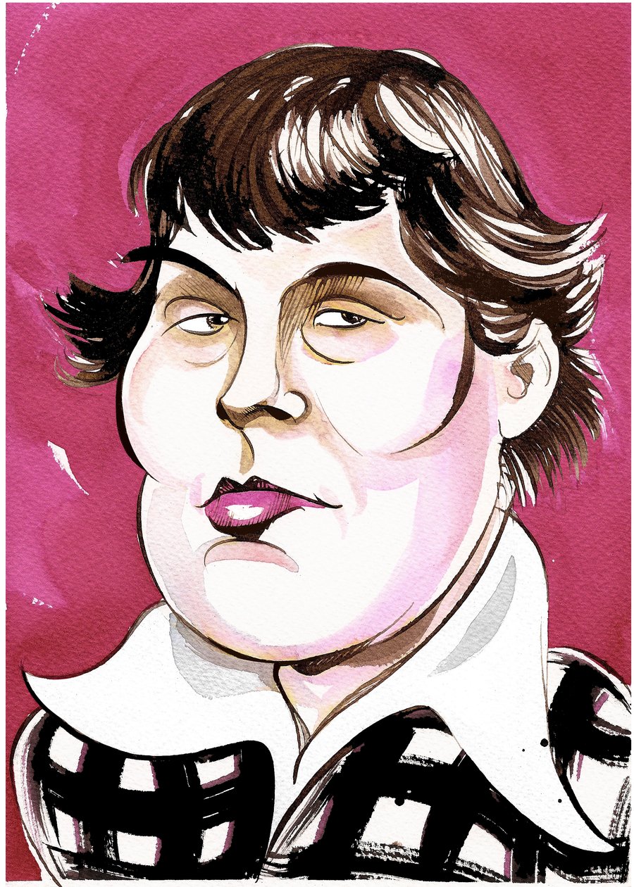 Galina Ustvolskaya - barevná karikatura od Neale Osborne