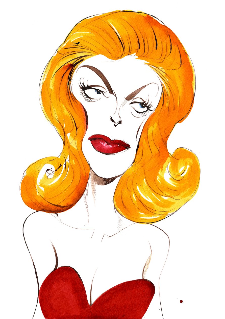 Julie London americká zpěvačka a herečka (1926-2000); barevná karikatura, 2015 od Neale Osborne