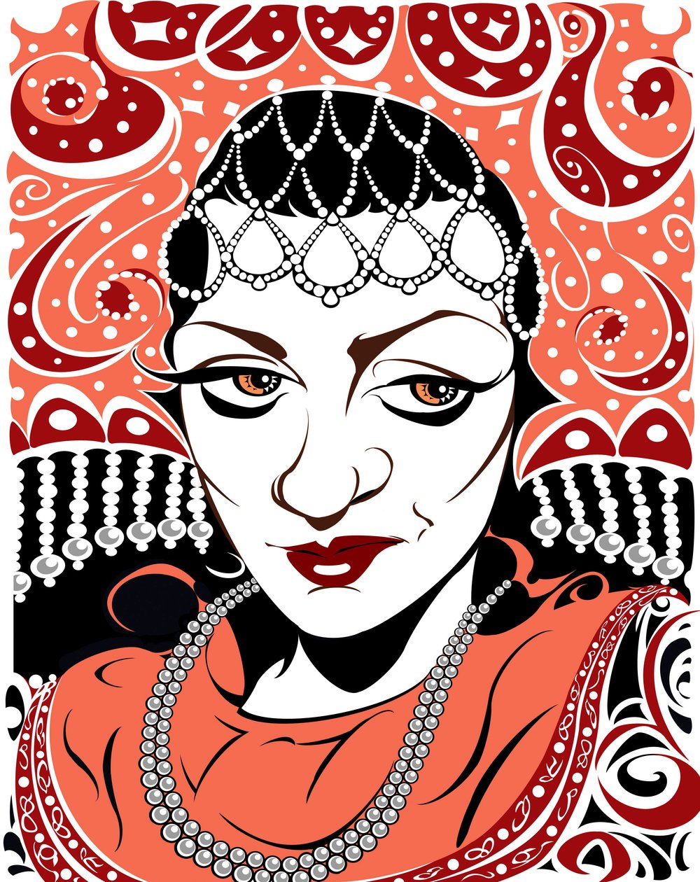 Olga Borodina, ruský mezzosoprán, barevná verze černobílého obrázku, 2005 Neale Osborne od Neale Osborne