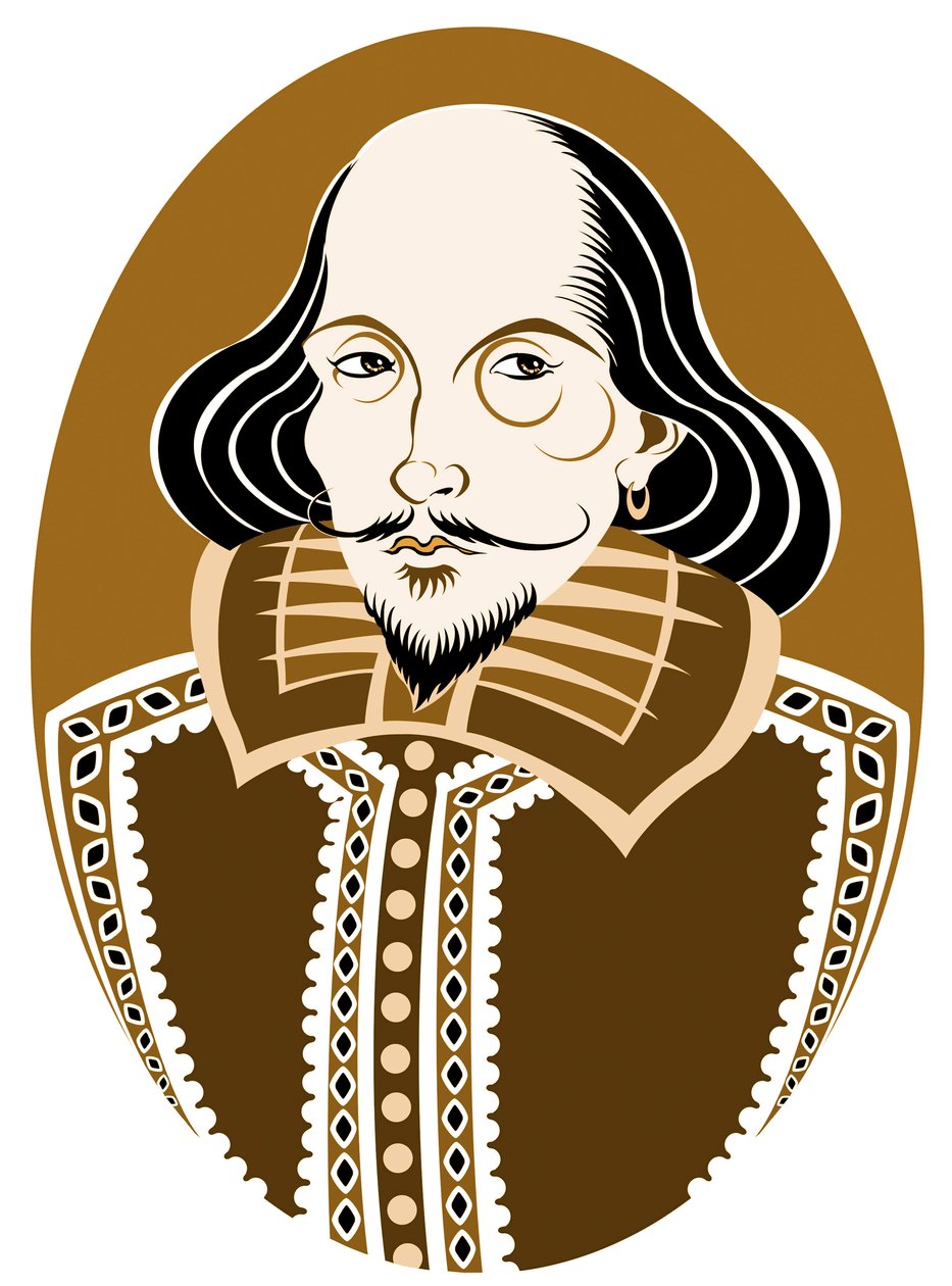 William Shakespeare , anglický básník a dramatik pokřtěn 26. dubna 1564 - 23. dubna 1616 od Neale Osborne