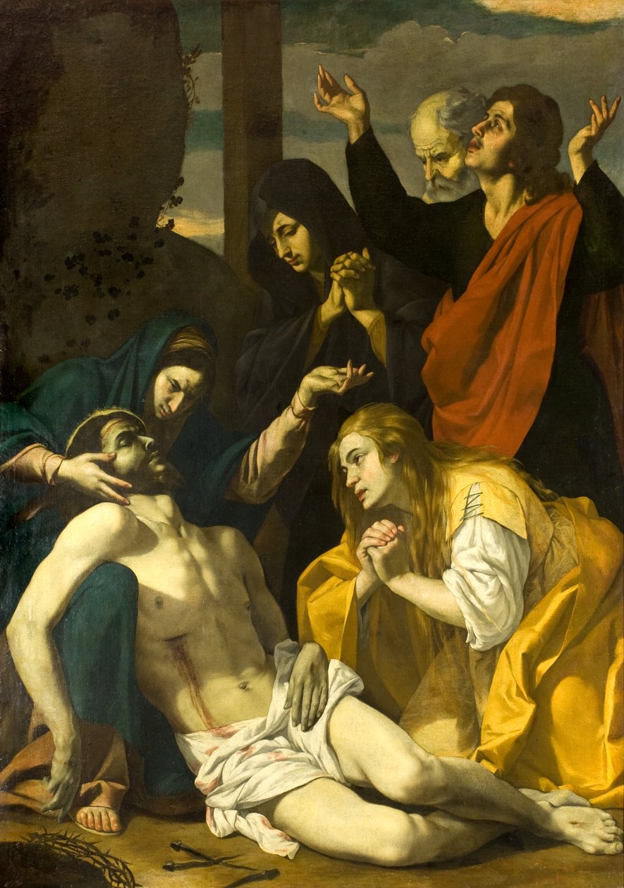 Oplakávání nad mrtvým Kristem, kolem 1630-50 (olej na plátně) od Neapolitan School