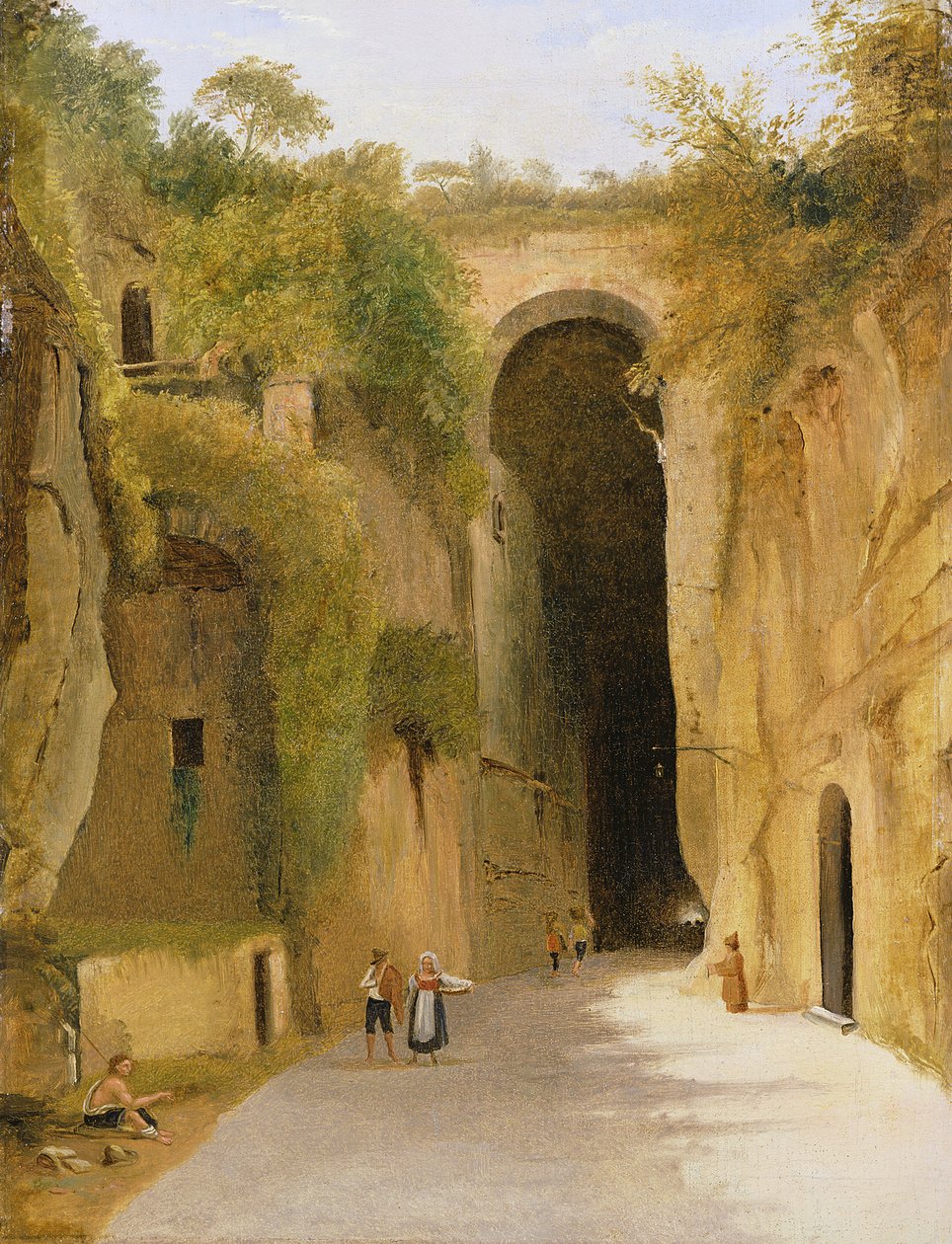 Crypta Napoletana, pod kopcem Posillipo, Neapol, kolem roku 1840 od Neapolitan School