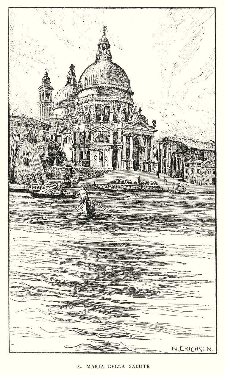 S Maria Della Salute (litografie) od Nelly Erichsen