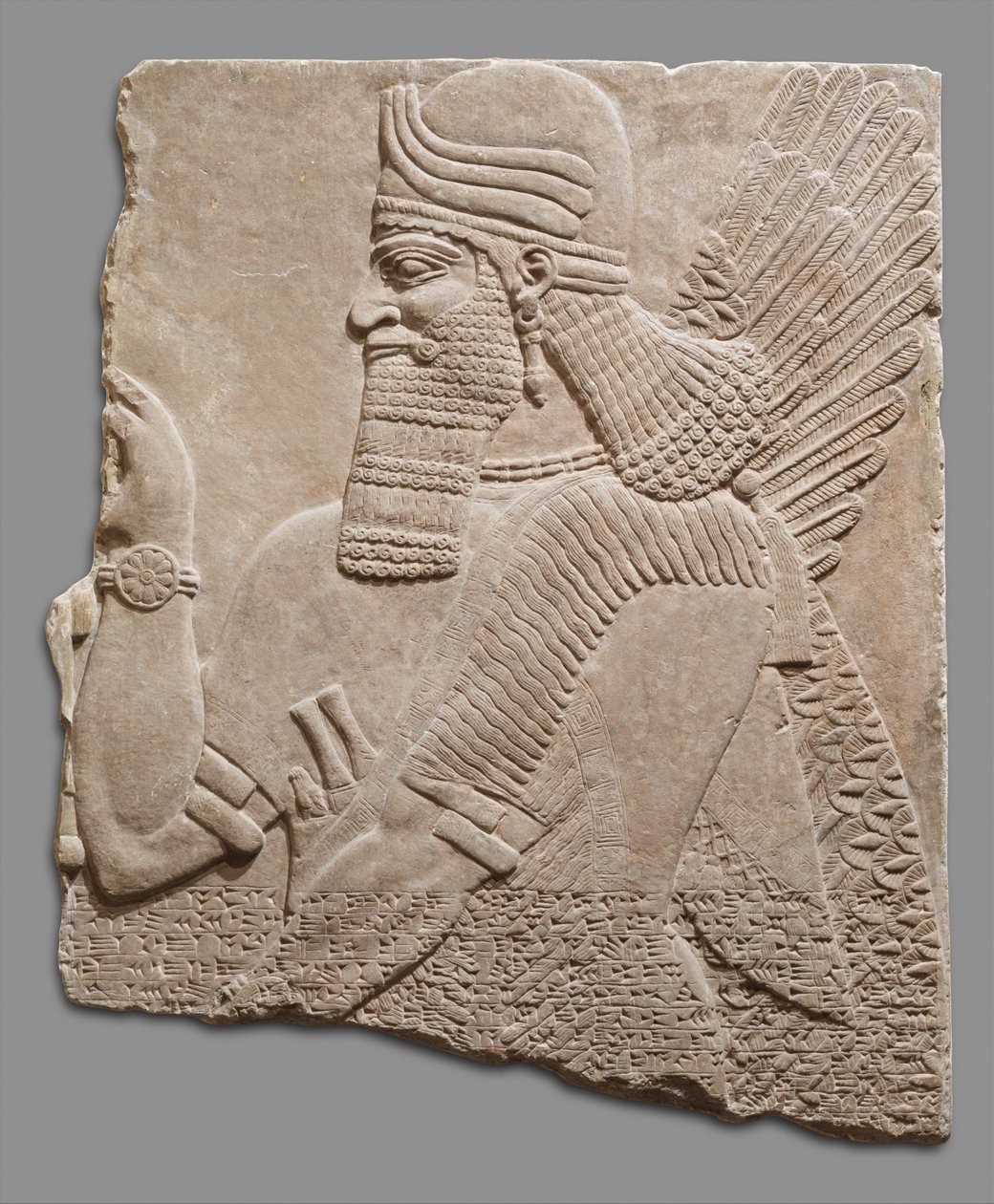 Reliéfní panel nadpřirozené postavy, kolem 883-59 př.nl. (sádra alabastr) od Neo Assyrian