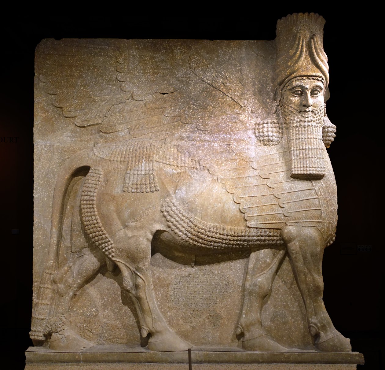 Okřídlený býk ze dvora VIII v paláci krále Sargona II, Khorsabad, 721-705 př.nl (sádra?) od Neo Assyrian Neo Assyrian