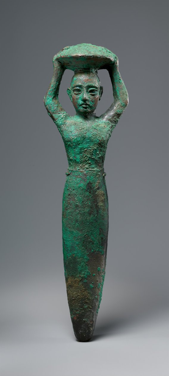 Základní postava krále Shulgiho z Uru, nesoucí košík, c. 2094–2047 př. n. l. (měď) od Neo Sumerian