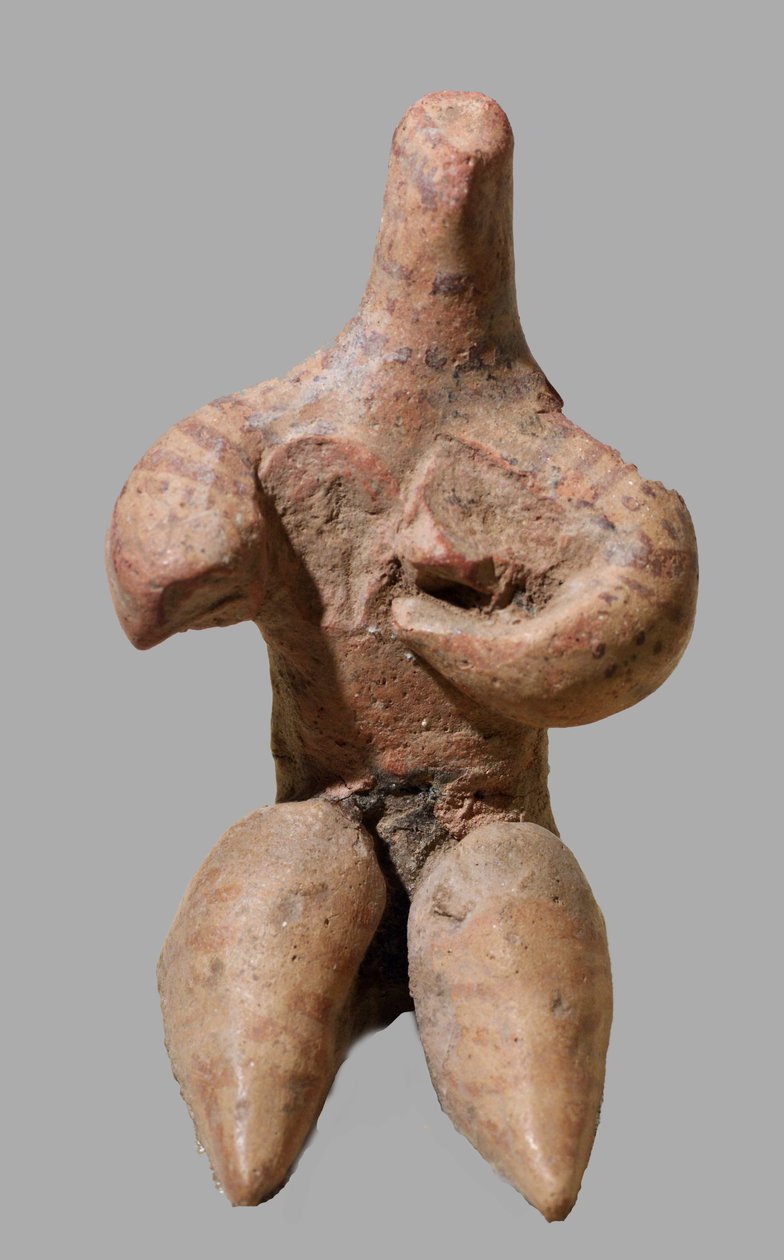 Malovaná hliněná figurka ženy, Sýrie, cca 5000 př. n. l. (hlína) od Neolithic Neolithic