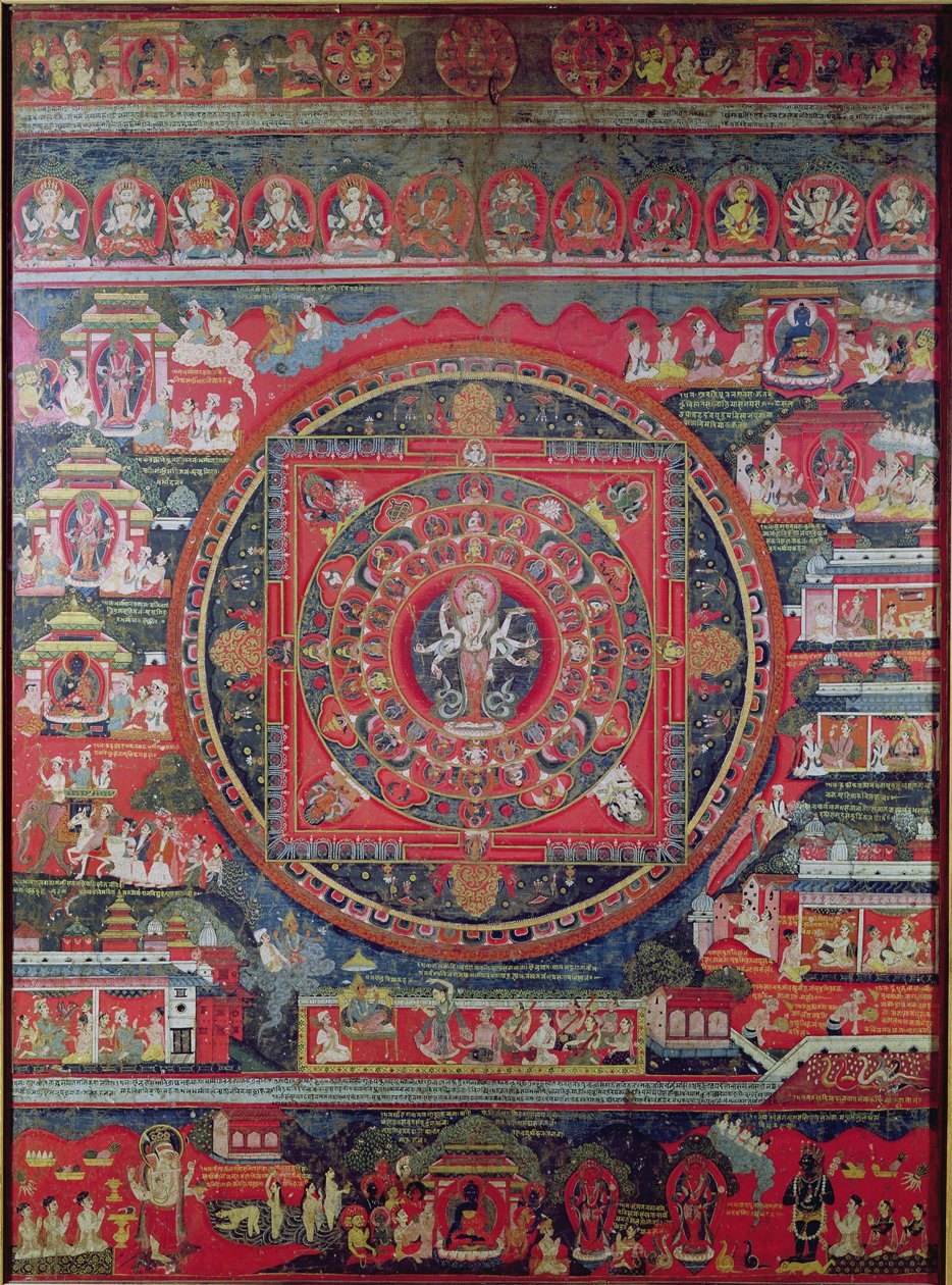 Mandala z Amoghapasy od Nepalese School
