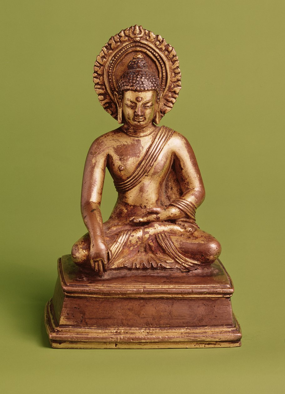 Sedící Buddha (zlacený bronz) od Nepalese School